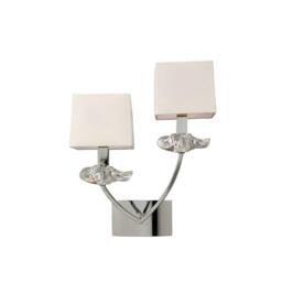 Netlighting Akira Wall Lamp Switched 2 Light E14 Polished Chrome with Black Shades in Grey - thumbnail 4