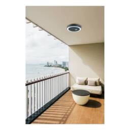 Netlighting ZOOM LED Flush Ceiling Light Anthracite IP54 1800lm 4000K 30x5.5cm in Black - Size: 30x5.5 cm - thumbnail 4