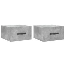 Berkfield Home Wall-mounted Bedside Cabinets 2 pcs Concrete Grey 35x35x20 cm - Size: 35 x 35 x 20 cm - thumbnail 2