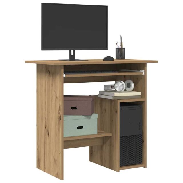 Berkfield Home Desk Artisan Oak 80x45x74 cm Engineered Wood in Brown - Size: 80 x 45 x 74 cm - image 1