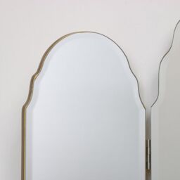Melody Maison Antique Gold Arched Triple Vanity Mirror 60cm X 72cm in Metallic Gold - Size: 60 cm X 72 cm - thumbnail 6
