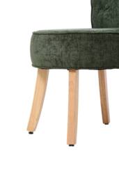 Living and Home Chenille Vanity Stool with Rubberwood Legs in Green - thumbnail 7