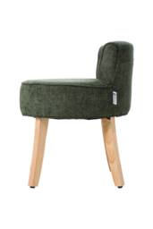 Living and Home Chenille Vanity Stool with Rubberwood Legs in Green - thumbnail 4