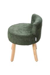Living and Home Chenille Vanity Stool with Rubberwood Legs in Green - thumbnail 5
