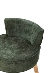 Living and Home Chenille Vanity Stool with Rubberwood Legs in Green - thumbnail 6