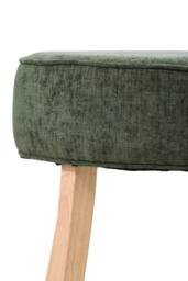 Living and Home Chenille Vanity Stool with Rubberwood Legs in Green - thumbnail 8