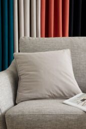 Catherine Lansfield 'Wilson Velvet' Cushion in Grey - Size: 45 cm x 45 cm - thumbnail 1
