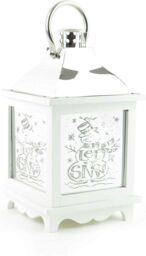 Shatchi Let It Snow White Christmas Lantern Wooden Warm LED Light Nativity Indoor Decorations - thumbnail 4