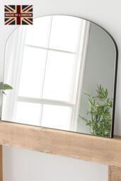 Yearn Mirrors Minimal Plain Mantle Mirror Black 91(w) x 69cm(h) - thumbnail 1