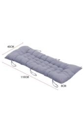H&O Direct Chaise Lounge Cushion Pad Outdoor Garden Bench Chair Lounger Recliner Mattress in Grey - thumbnail 3