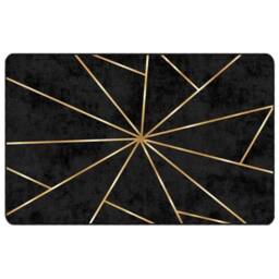 Berkfield Home Rug Washable Black & Gold 190x300 cm Anti Slip - Size: 100 cm diameter