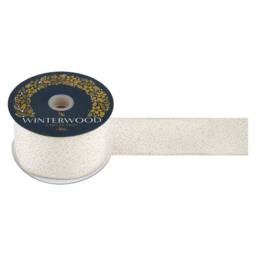 VFM e-Store Christmas Ribbon Garland 6cm x 10cm Gold X 1 - Size: 6 cm x 10 cm