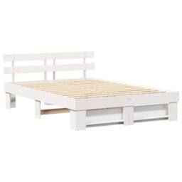Berkfield Home Traditional with Headboard White 150 x 200 cm Solid pine wood - thumbnail 3