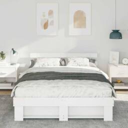 Berkfield Home Traditional with Headboard White 150 x 200 cm Solid pine wood - thumbnail 4
