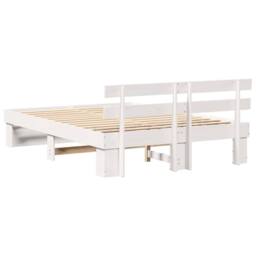 Berkfield Home Traditional with Headboard White 150 x 200 cm Solid pine wood - thumbnail 7