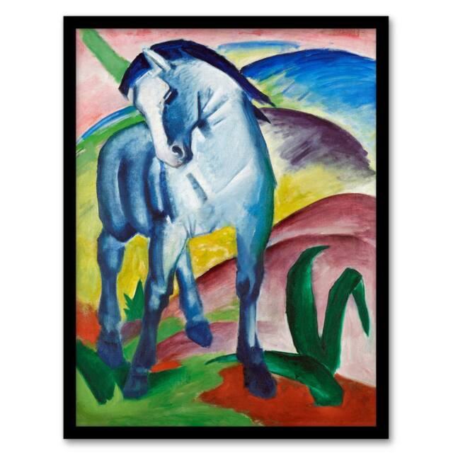 Artery8 Franz Marc Framed Wall Art Print Blue Horse I Expressionist Painting - Size: A4 - image 1
