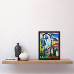 Artery8 Franz Marc Framed Wall Art Print Blue Horse I Expressionist Painting - Size: A4 - thumbnail 2