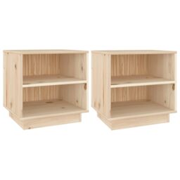 Berkfield Home Bedside Cabinets 2 pcs 40x34x40 cm Solid Wood Pine in Brown - Size: 40 x 34 x 40 cm - thumbnail 2
