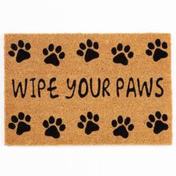 Arthouse Astley Wipe Your Paws Printed PVC Backed Coir 40x60cm Black in Natural - Size: 40 cm x 60 cm - thumbnail 6