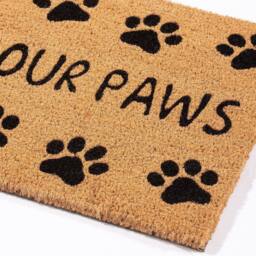 Arthouse Astley Wipe Your Paws Printed PVC Backed Coir 40x60cm Black in Natural - Size: 40 cm x 60 cm - thumbnail 2