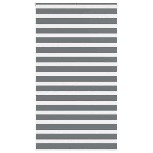 Berkfield Home Zebra Blind Dark Grey 130x230 cm Fabric Width 125.9 cm Polyester - image 1