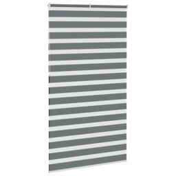 Berkfield Home Zebra Blind Dark Grey 130x230 cm Fabric Width 125.9 cm Polyester - thumbnail 4