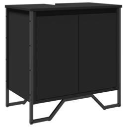 Berkfield Home Modern Bathroom Sink Cabinet Black 60x35x60 cm Engineered Wood - Size: 60 x 35 x 60 cm - thumbnail 3