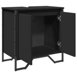 Berkfield Home Modern Bathroom Sink Cabinet Black 60x35x60 cm Engineered Wood - Size: 60 x 35 x 60 cm - thumbnail 8