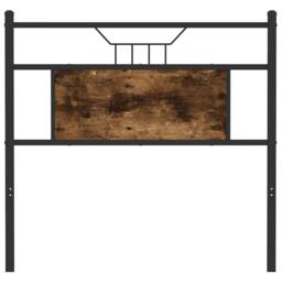 Berkfield Home Headboard Smoked Oak 75 cm Engineered Wood & Steel in Brown - thumbnail 4