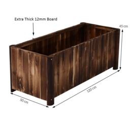 NESTLUNE Wooden Raised Garden Bed with Drainage in Brown - Size: 1.25kg - thumbnail 2