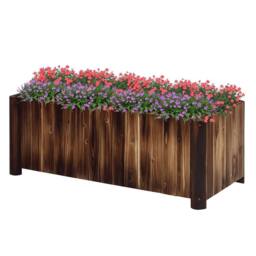 NESTLUNE Wooden Raised Garden Bed with Drainage in Brown - Size: 1.25kg - thumbnail 1