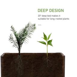 NESTLUNE Wooden Raised Garden Bed with Drainage in Brown - Size: 1.25kg - thumbnail 4