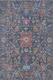 Kukoon Navy Distressed Soft Washable & Liquid Repellent Living Room Area Rug in Mid Blue - Size: 80 cm x 150 cm - thumbnail 1