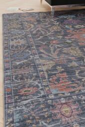 Kukoon Navy Distressed Soft Washable & Liquid Repellent Living Room Area Rug in Mid Blue - Size: 80 cm x 150 cm - thumbnail 2