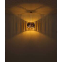 Netlighting Run Shade Cluster Ceiling Wood Look Smoke Crystals 3x E27 in Brown - thumbnail 4