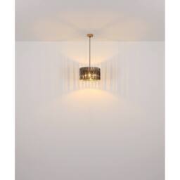 Netlighting Run Shade Cluster Ceiling Wood Look Smoke Crystals 3x E27 in Brown - thumbnail 5