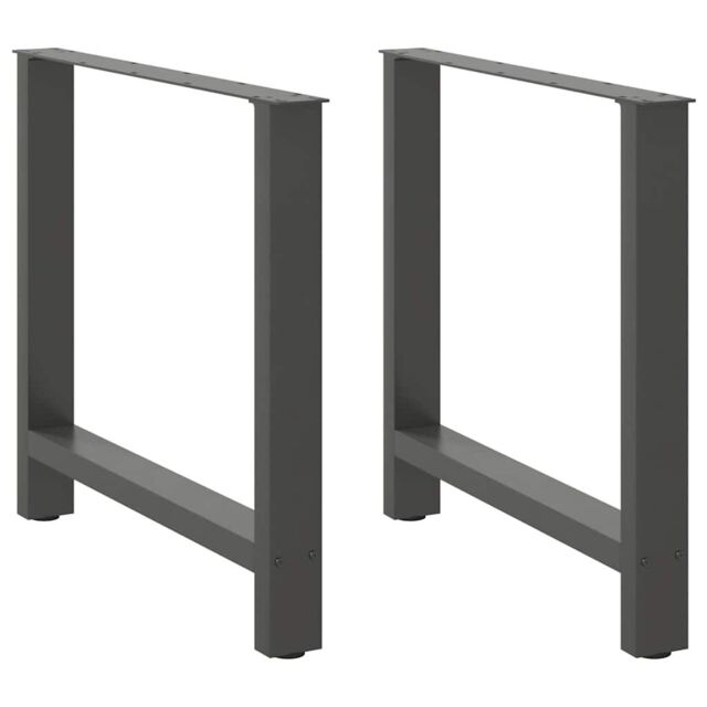 Berkfield Home Coffee Table Legs Anthracite 2 pcs 80x(72-73) cm Steel in Black - image 1