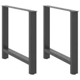 Berkfield Home Coffee Table Legs Anthracite 2 pcs 80x(72-73) cm Steel in Black - thumbnail 1