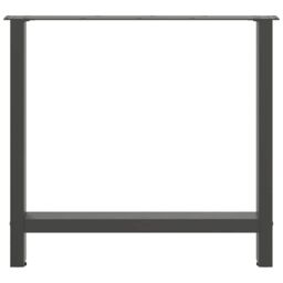Berkfield Home Coffee Table Legs Anthracite 2 pcs 80x(72-73) cm Steel in Black - thumbnail 5
