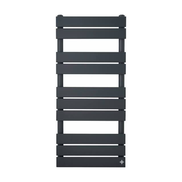 Bathroom Kingdom Queenstown Anthracite Designer Flat Panel Heated Towel Rail 1200x450mm in Grey - image 1
