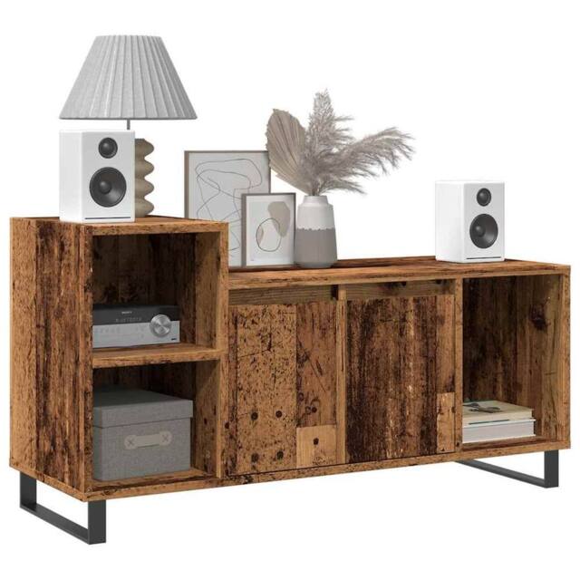 Berkfield Home TV Cabinet Old Wood 100x35x55 cm Engineered Wood in Brown - Size: 100 x 35 x 55 cm - image 1