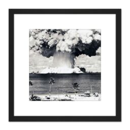 Artery8 Atomic Bomb Test Operation Crossroads Photograph 8X8 Inch Square Wooden Framed Wall Art Print Picture with Mount in Black - thumbnail 1