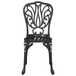 Berkfield Home 3-Piece Garden Bistro Set in Black Cast Aluminum - thumbnail 7