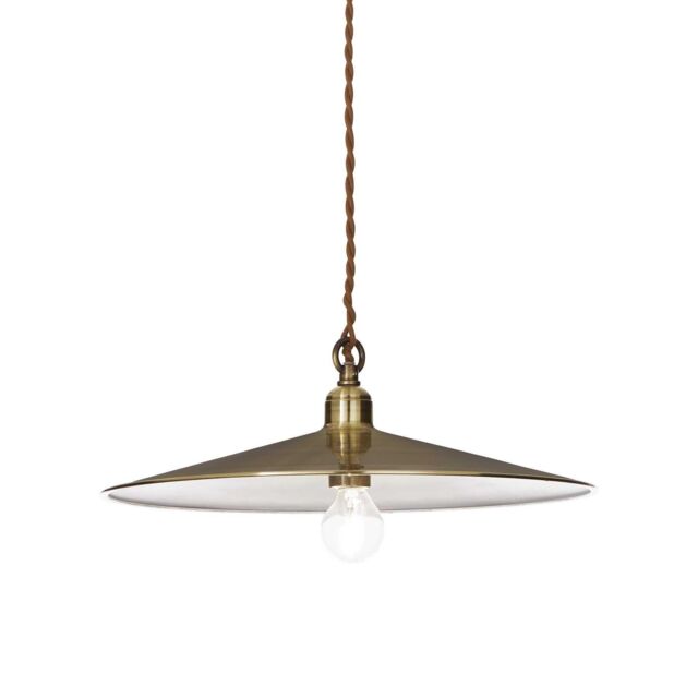 Netlighting Cantina 1 Light Large Dome Ceiling Pendant Antique Brass E27 in Yellow