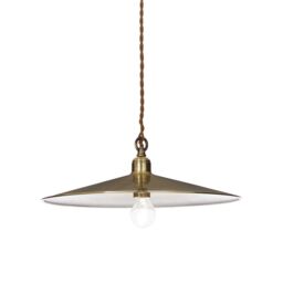 Cantina 1 Light Large Dome Ceiling Pendant Antique Brass E27