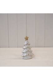 KDMD Small Stone Ceramic Layered Christmas Tree with Star on Top in Cream - thumbnail 1