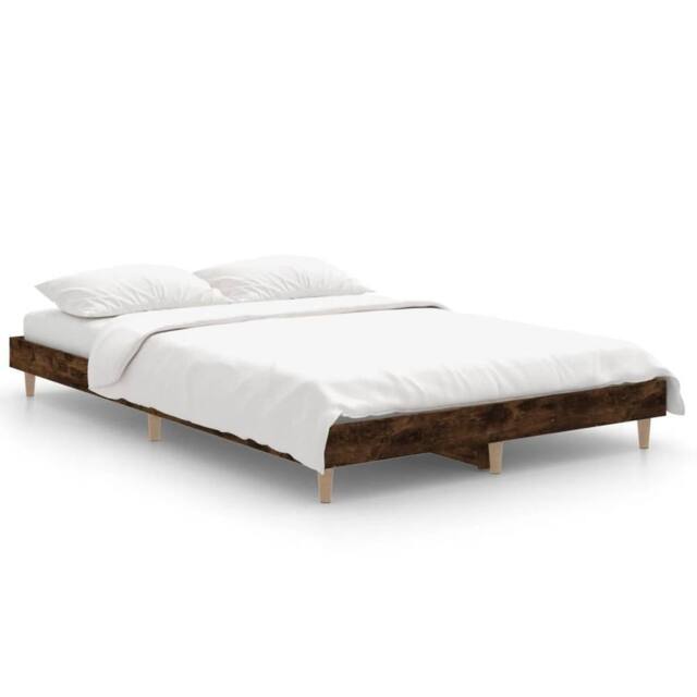 Berkfield Home Bed Frame Smoked Oak 120x190 cm Small Double Engineered Wood in Brown - image 1