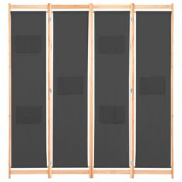 Berkfield Home 4-Panel Room Divider Grey 160x170x4 cm Fabric - Size: 160 x 170 x 4 cm - thumbnail 2