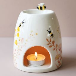 Lisa Angel Women's Dusky Pink Floral Bee Ceramic Wax Burner in Dusty Pink - thumbnail 2