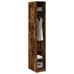Berkfield Home Wardrobe Smoked Oak 30x50x200 cm Engineered Wood in Brown - Size: 30 x 50 x 200 cm - thumbnail 3